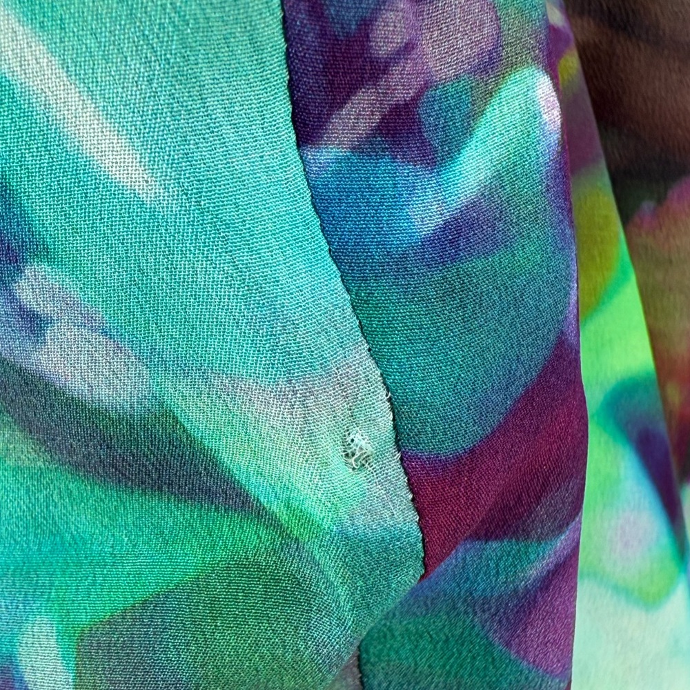 Kelli & Talulah Deep Front/Back V-Neck Silk Multicolor Sleeveless Dress Size M - Picture 15 of 16